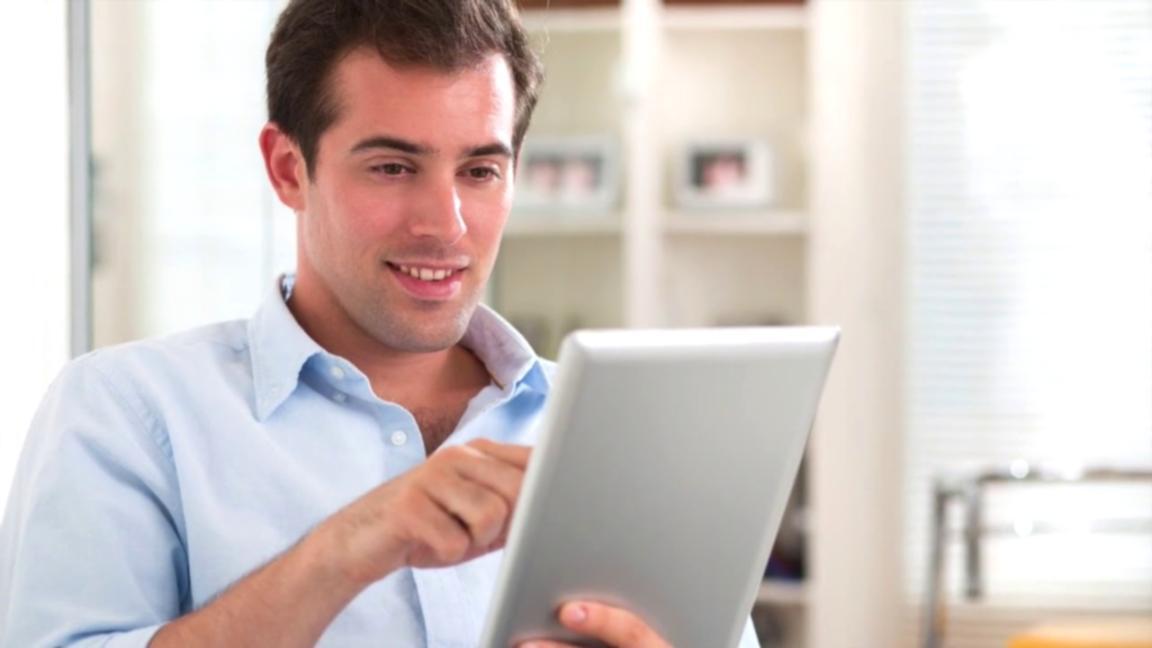 Participant reviewing market research data